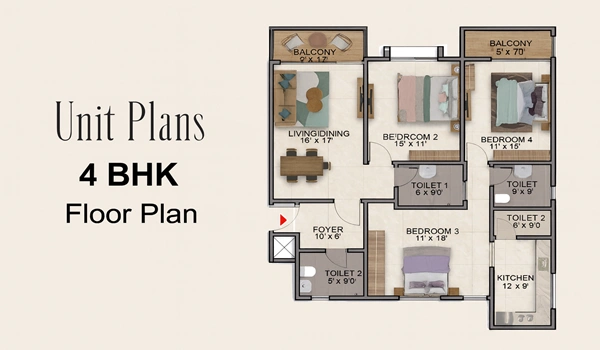 Sattva City 4 BHK Floor Plan