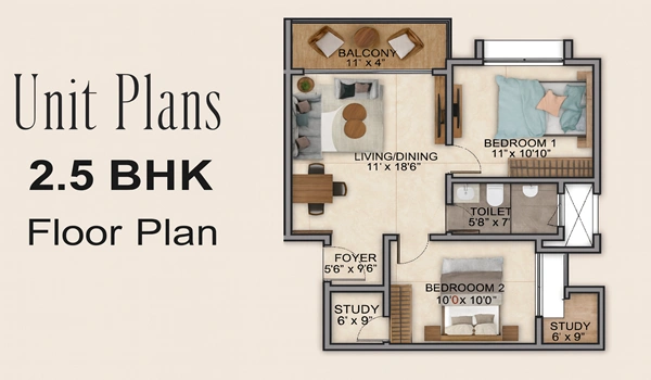 2.5 BHK Apartment Floor Plan 2.5 BHK Apartment Floor Plan
