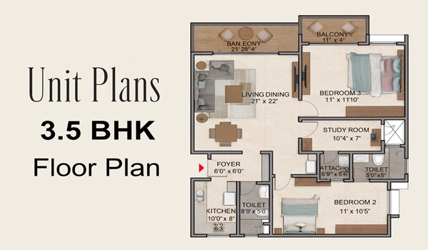 3.5 BHK Apartment Floor Plan 3.5 BHK Apartment Floor Plan